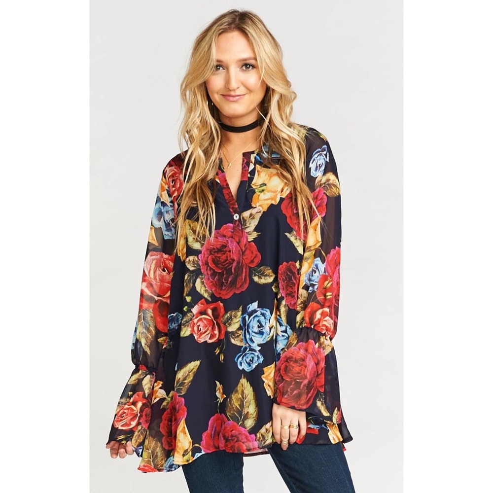 Show Me Your Mumu Perveen Pirate Tunic floral print blouse size small